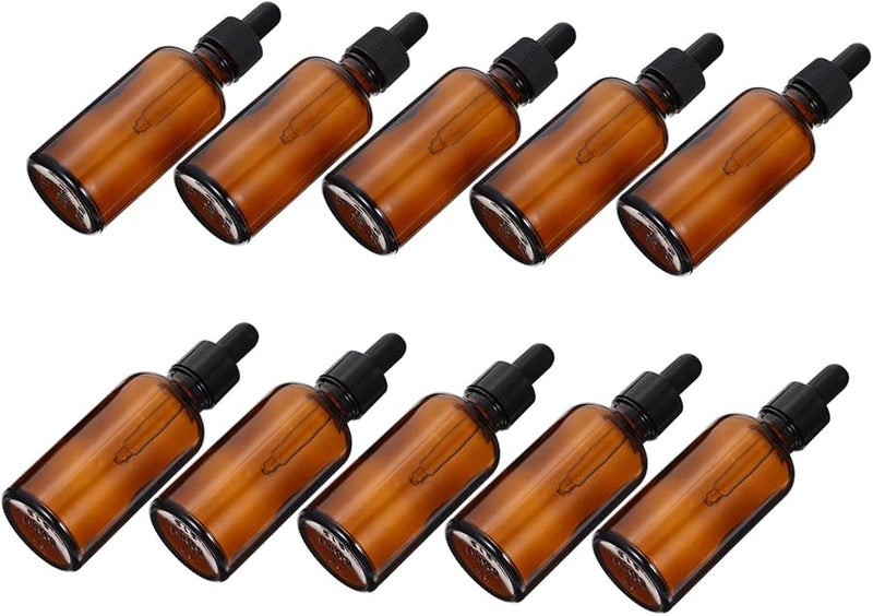 10Pcs 30ml Amber Glass Dropper Bottles with Tight Seal for Essential Oils DIY Aromatherapy - Image 1